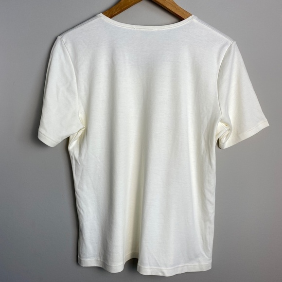 Setterlaine Women's Cream Short Sleeve Bejewelled Accent Floral Print Shirt 10 - Picture 4 of 10